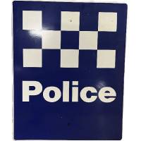 Equipment hire - metal police sign