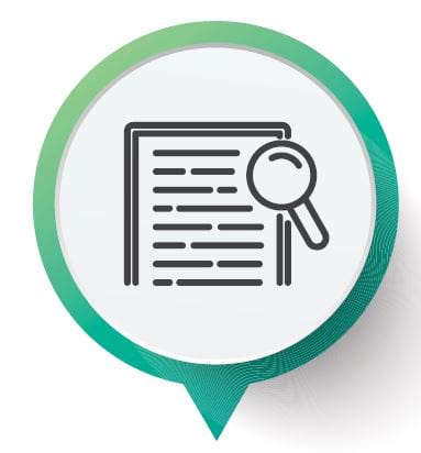 Icon of magnifying glass over a document