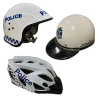 Our services - Police uniform hire - Three types of police helmets